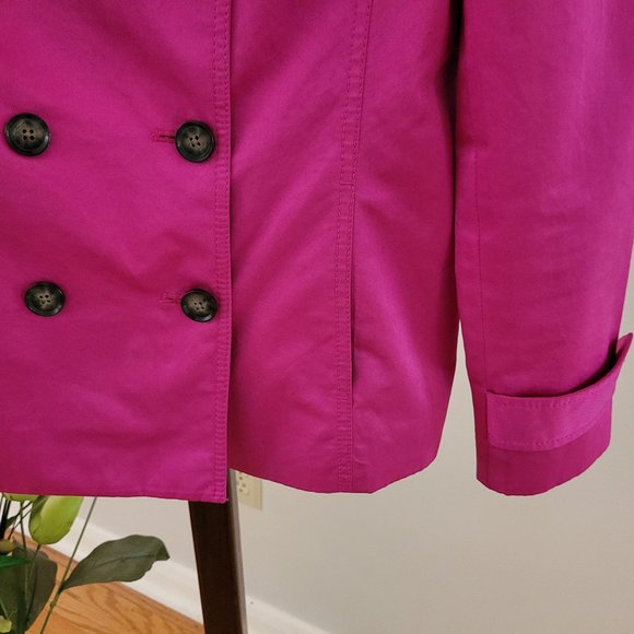 Banana Republic Fuchsia Pink Short Cotton Peacoat US S - Picture 5 of 12